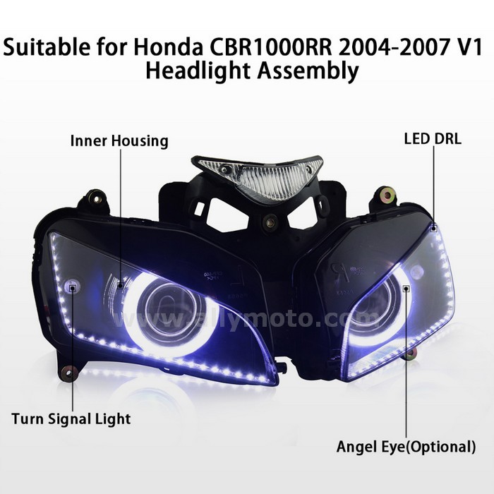 083 Headlight Honda Cbr1000Rr 2004 2005 2006 2007 Led Angel Halos Eye Kit Lightings-4